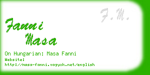 fanni masa business card